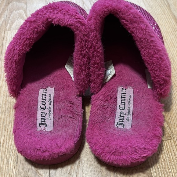 Juicy Couture Kisses Pink Slide On Slipper Faux Fur Women's Size 10 - Used - Picture 2 of 5